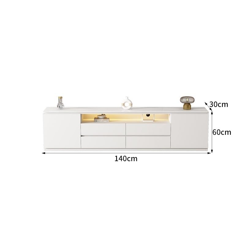 White TV Stand with Storage