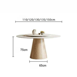Round Dining Table with Turntable