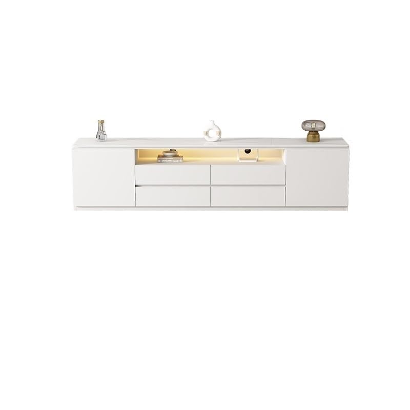 White TV Stand with Storage