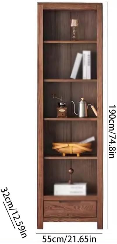Retro Oak Bookcase Display Cabinet