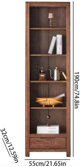 Retro Oak Bookcase Display Cabinet