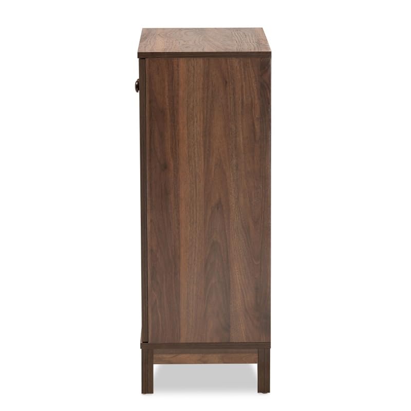 Walnut 2-Door Shoe Storage Cabinet