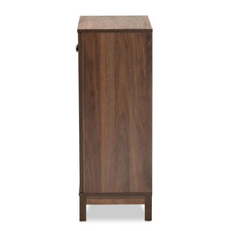 Walnut 2-Door Shoe Storage Cabinet