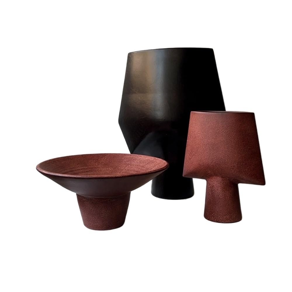 Geometric Ceramic Vase Set