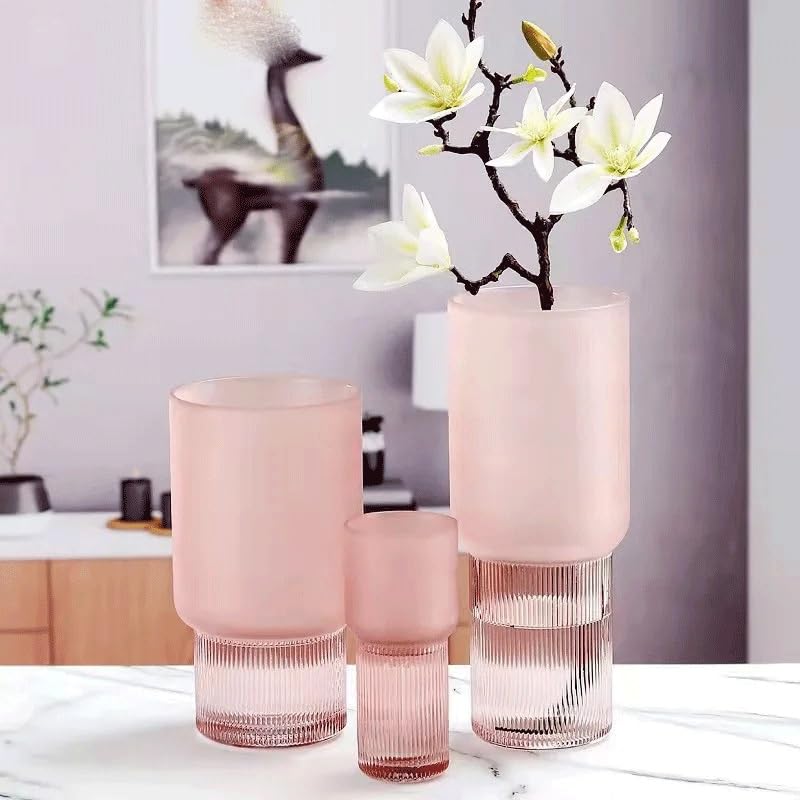 Transparent Frosted Glass Vase