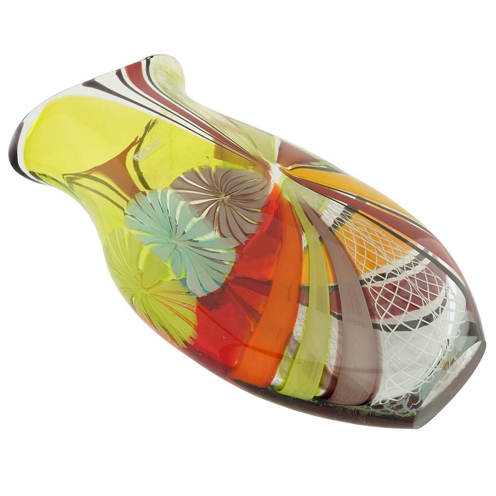 Glass Of Venice Battuto Murano Glass Vase - Morning Sun