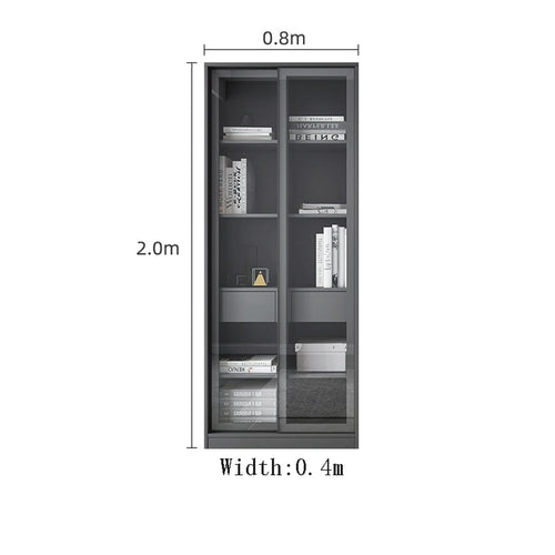 Glass Door Bookcase Display Cabinet