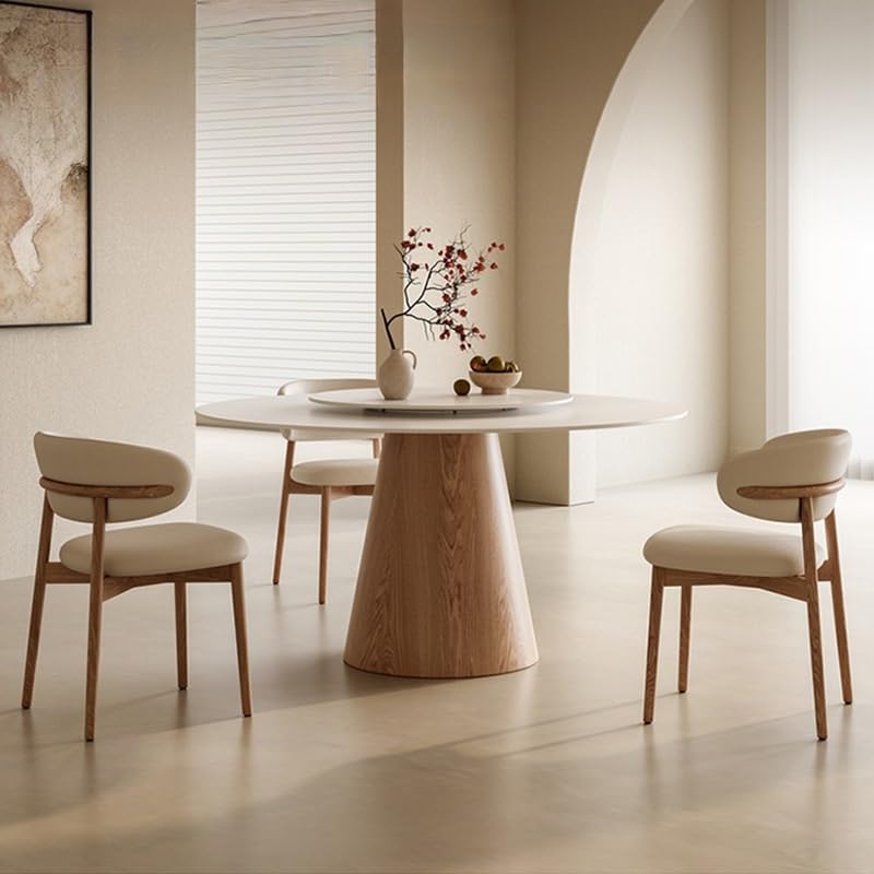Round Dining Table with Turntable