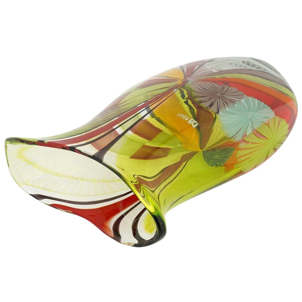Glass Of Venice Battuto Murano Glass Vase - Morning Sun