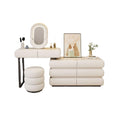 Cream White Vanity Desk with 6 Drawers