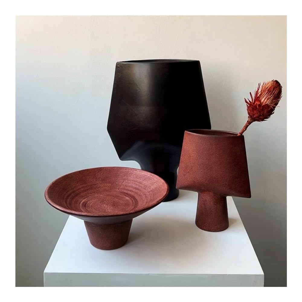 Geometric Ceramic Vase Set