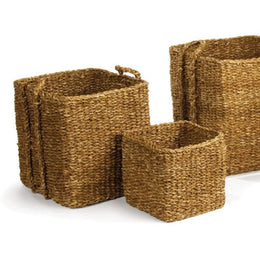 Square Seagrass Storage Basket Set