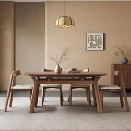 Solid Wood Retractable Dining Table