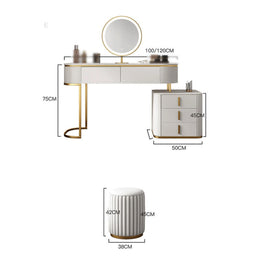 Luxury Vanity Desk with Storage Cabinet
