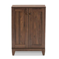 Walnut 2-Door Shoe Storage Cabinet