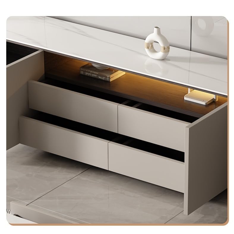 White TV Stand with Storage