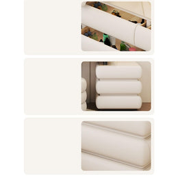 Cream White Vanity Desk with 6 Drawers