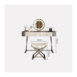 Modern Vanity Desk with Mirror and Stool