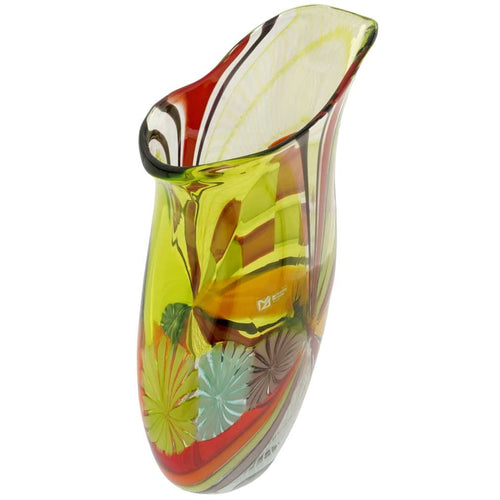 Glass Of Venice Battuto Murano Glass Vase - Morning Sun