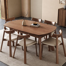 Solid Wood Retractable Dining Table