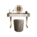 Modern Vanity Desk with Mirror and Stool