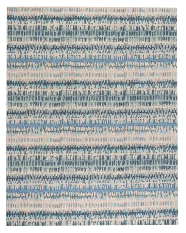 Abstract Hooked Wool Area Rug