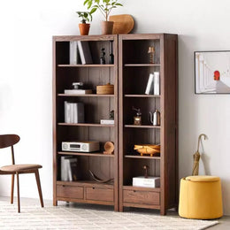 Retro Oak Bookcase Display Cabinet