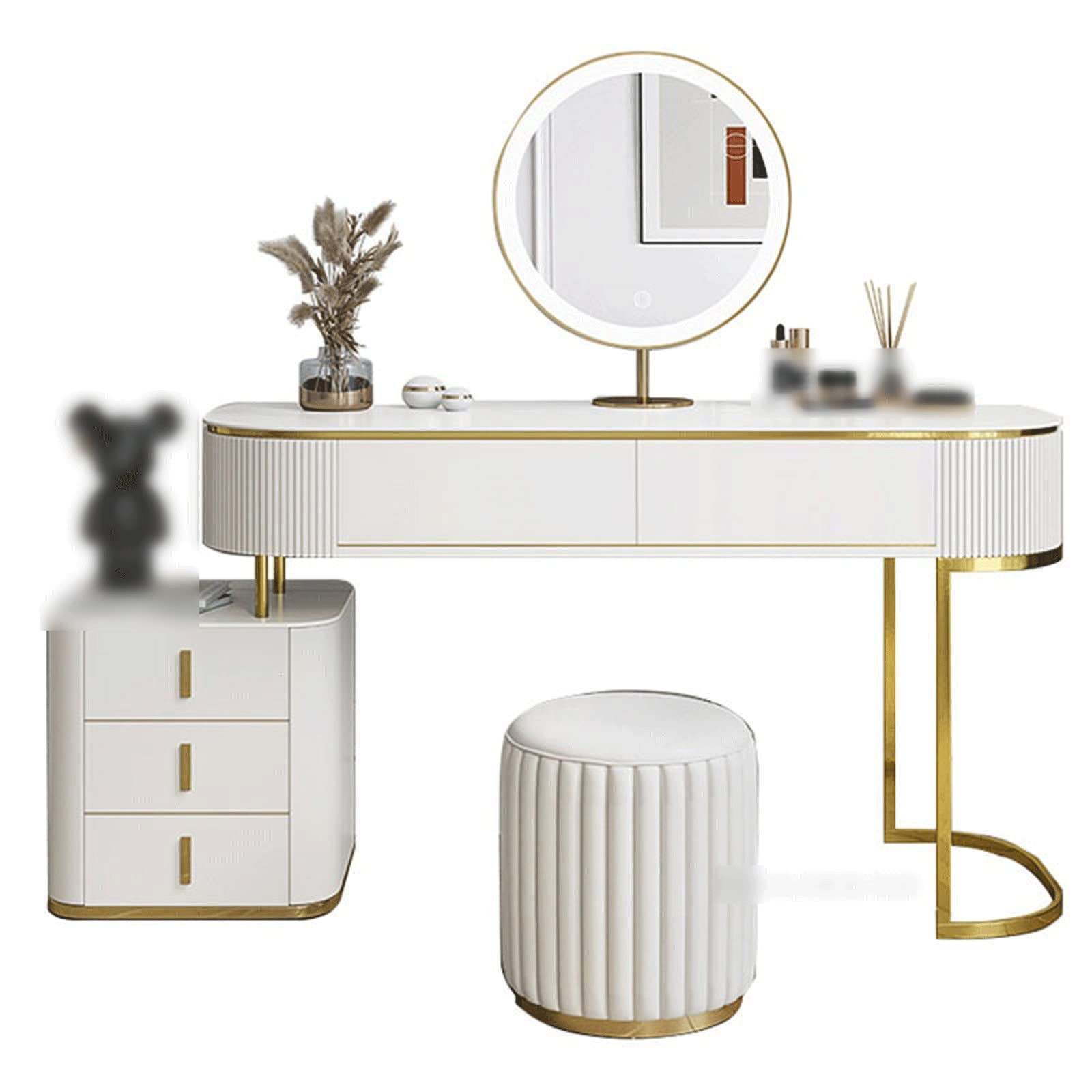 Luxury Vanity Desk with Storage Cabinet