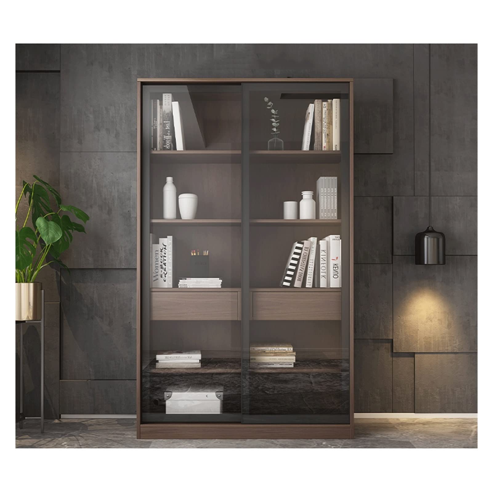 Glass Door Bookcase Display Cabinet