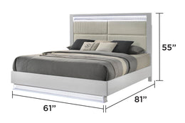 Peanu Queen Bed Frame, Modern Upholstered Wood Platform