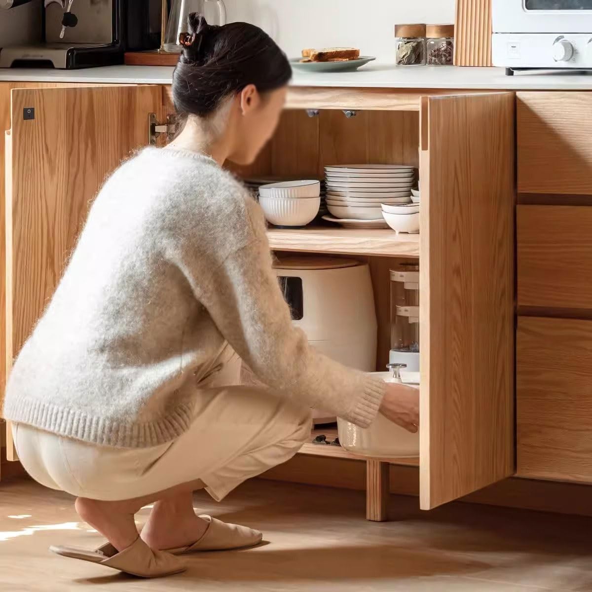 Solid Wood Sideboard Storage Cabinet