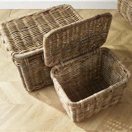 Rattan Storage Basket Set with Lids