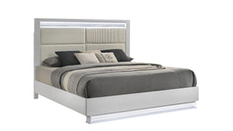 Peanu Queen Bed Frame, Modern Upholstered Wood Platform