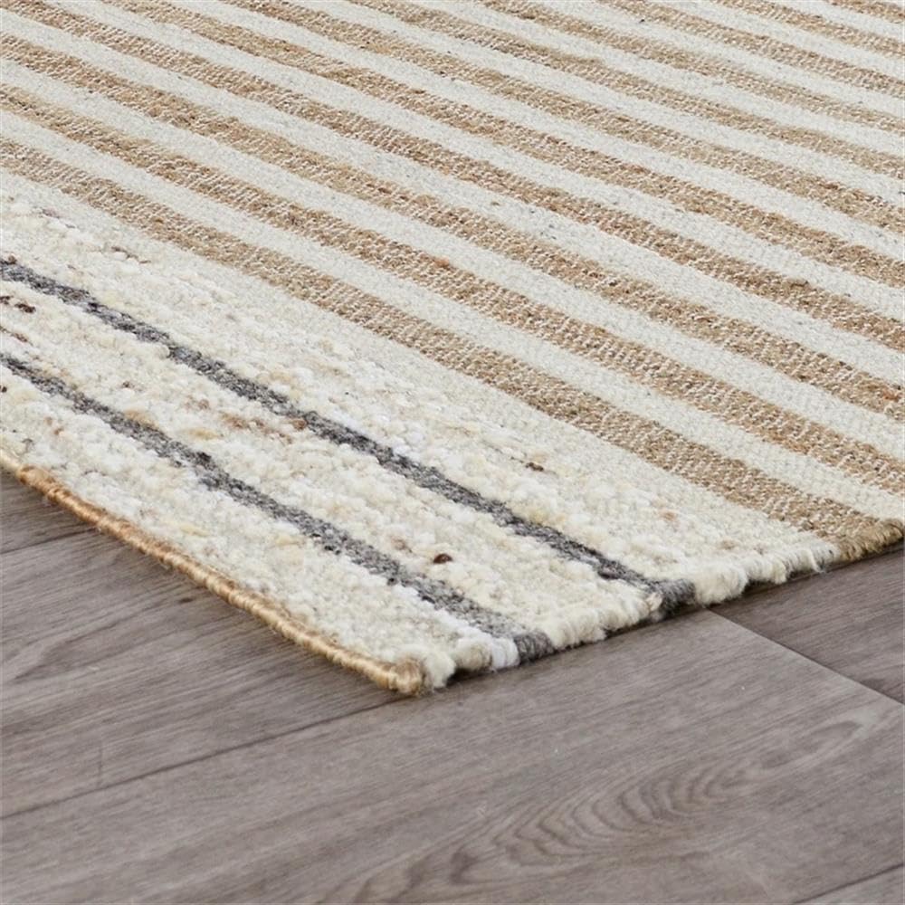 Handwoven Jute Wool Area Rug