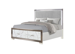 White LED Storage Bed Frame