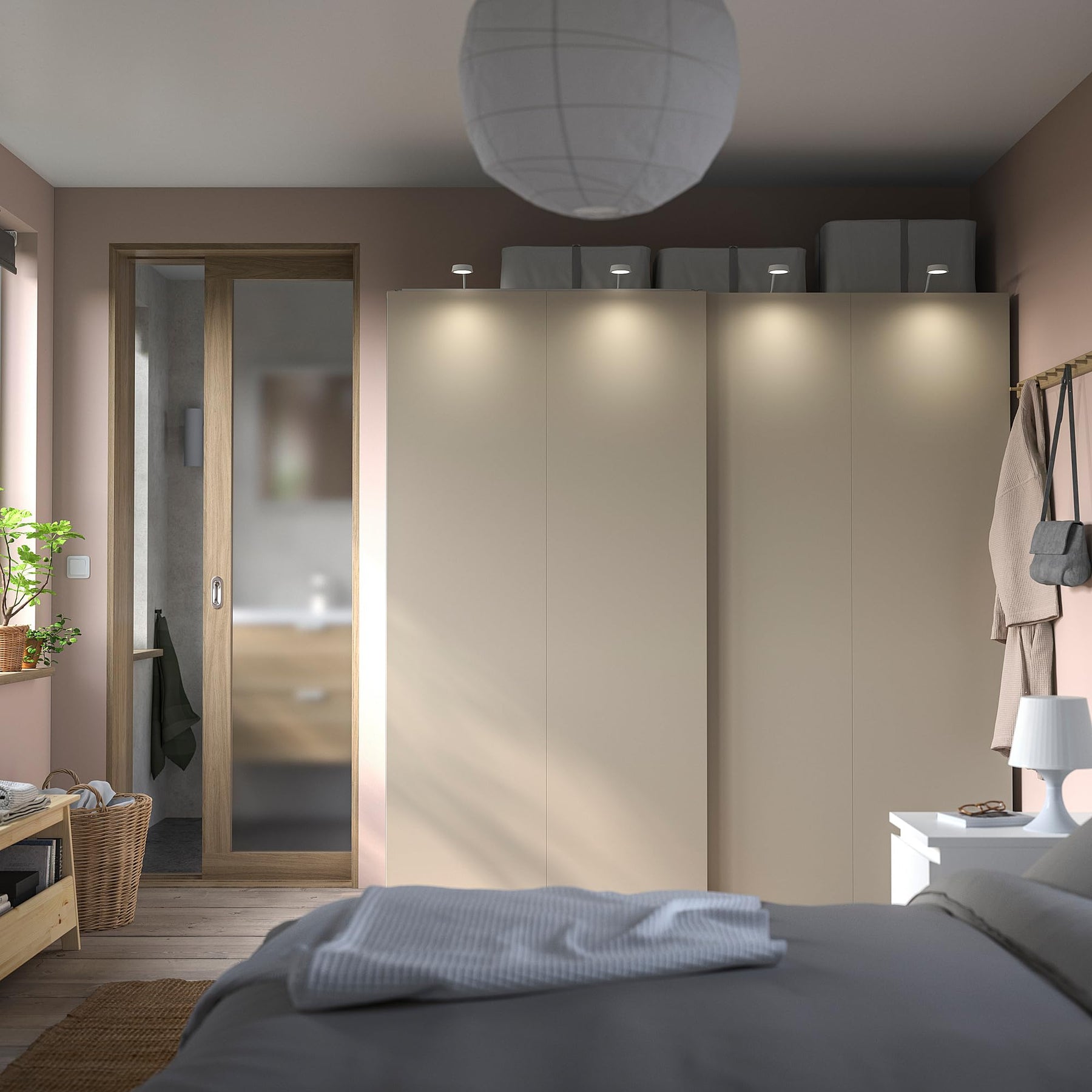 ProTuning PAX/HASVIK Wardrobe combination, grey-beige/grey-beige