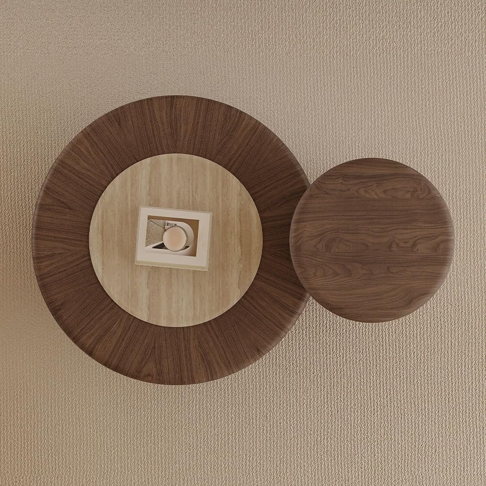 Round Nesting Coffee Table Set