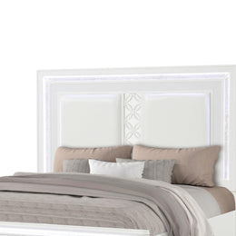 White Upholstered LED Storage Bed Frame