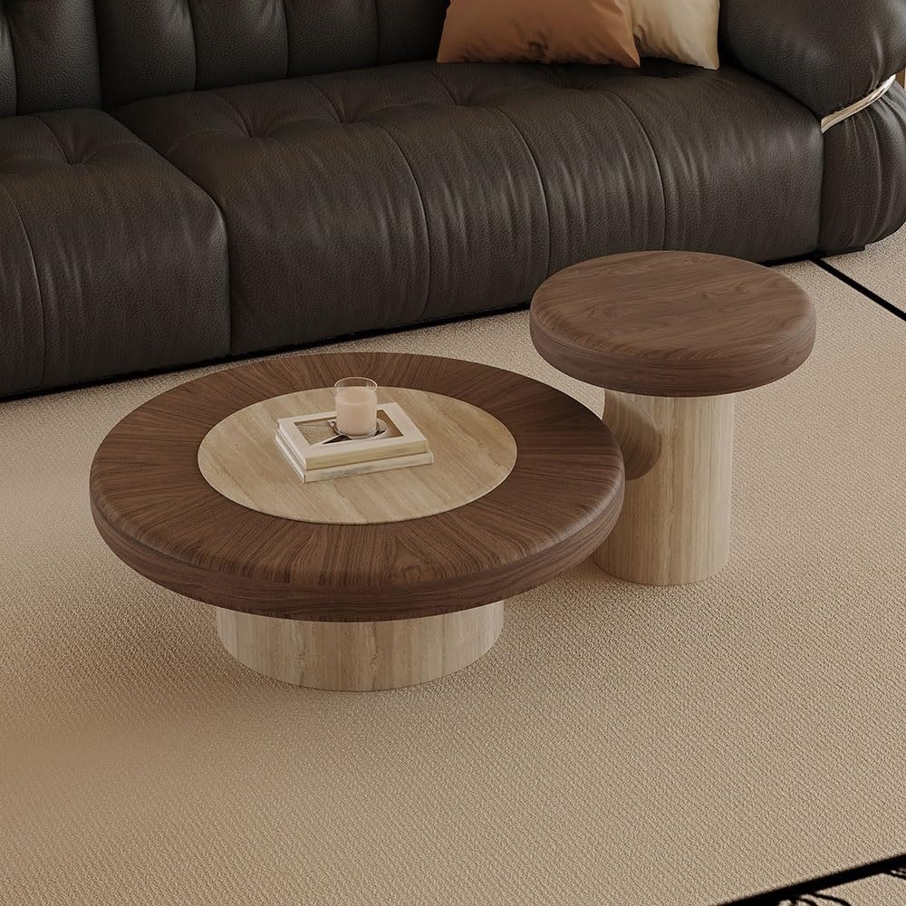 Round Nesting Coffee Table Set