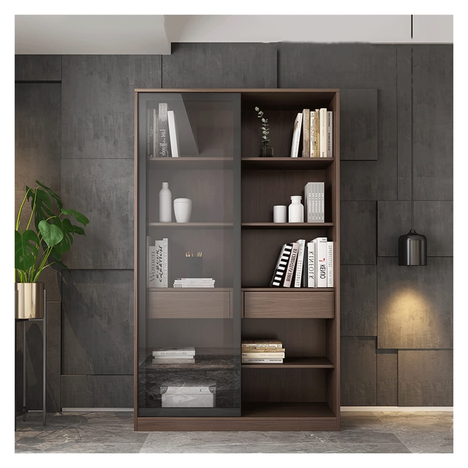 Glass Door Bookcase Display Cabinet