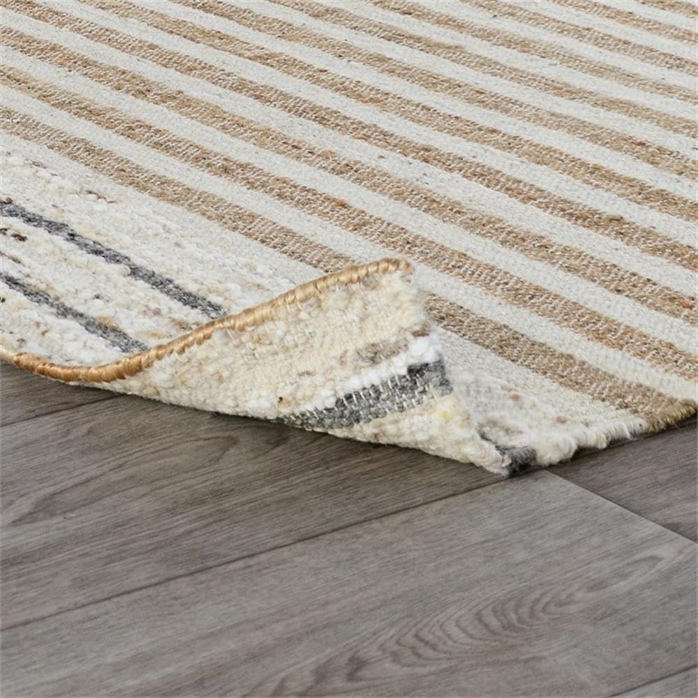 Handwoven Jute Wool Area Rug