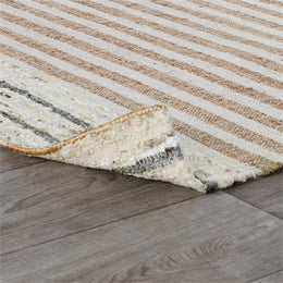 Handwoven Jute Wool Area Rug