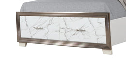 White LED Storage Bed Frame