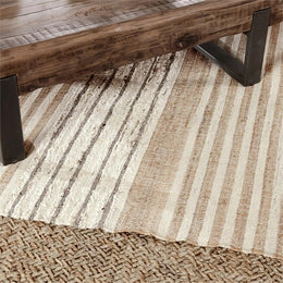 Handwoven Jute Wool Area Rug