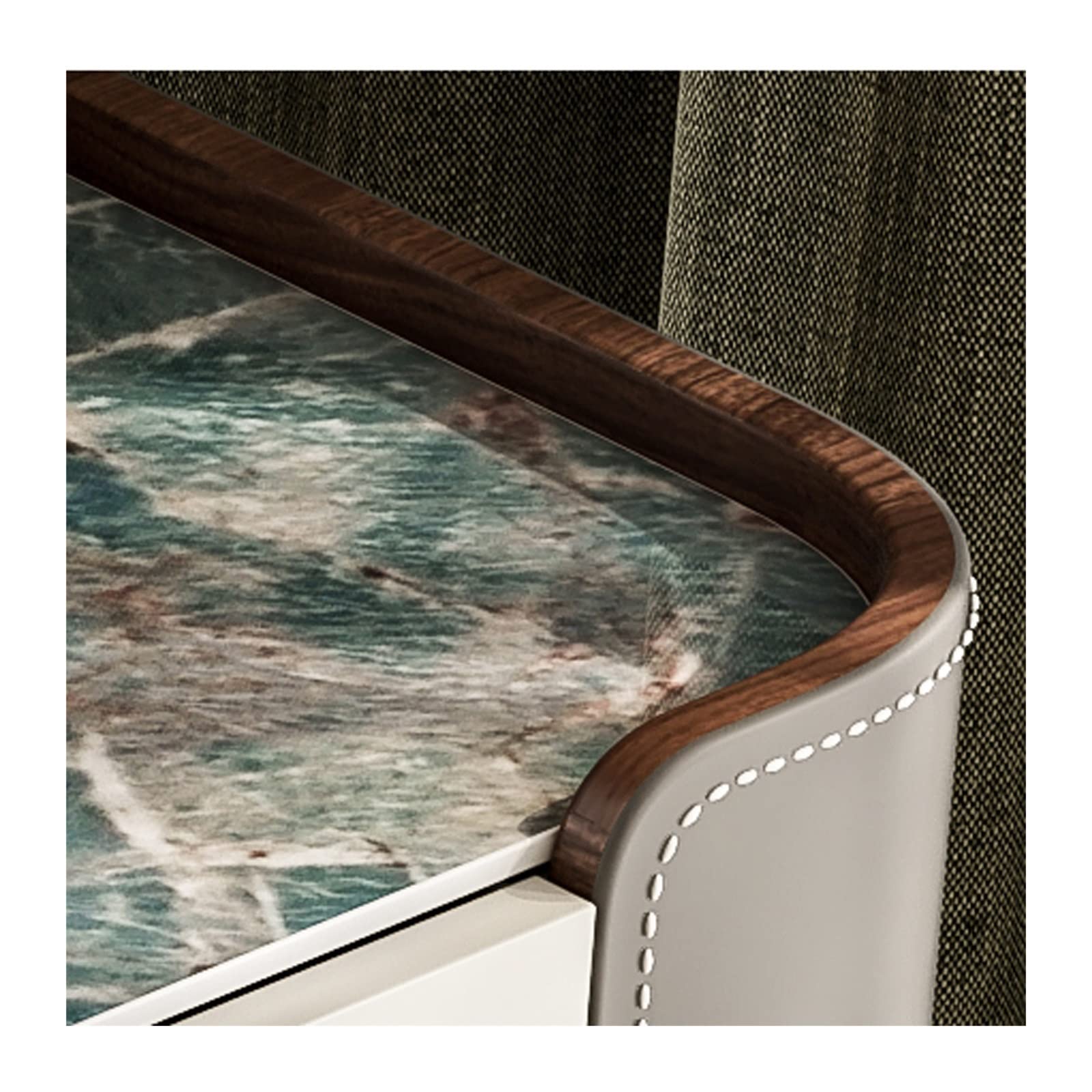 Modern Vanity Desk with Mirror and Stool
