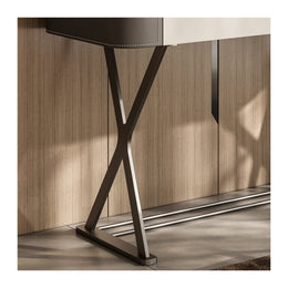 Modern Vanity Desk with Mirror and Stool