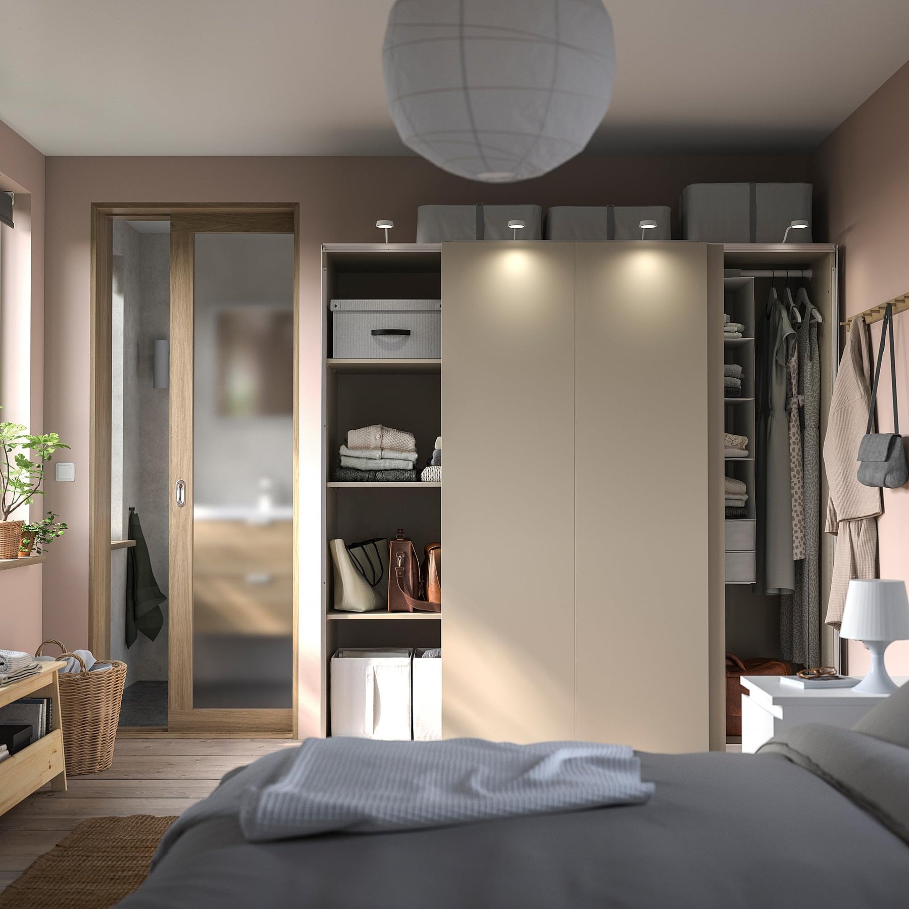 ProTuning PAX/HASVIK Wardrobe combination, grey-beige/grey-beige