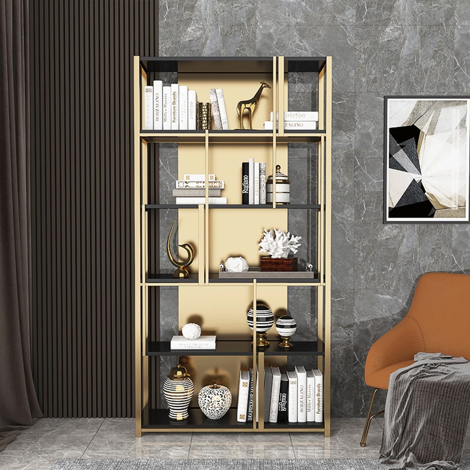 Metal Bookcase Display Shelf