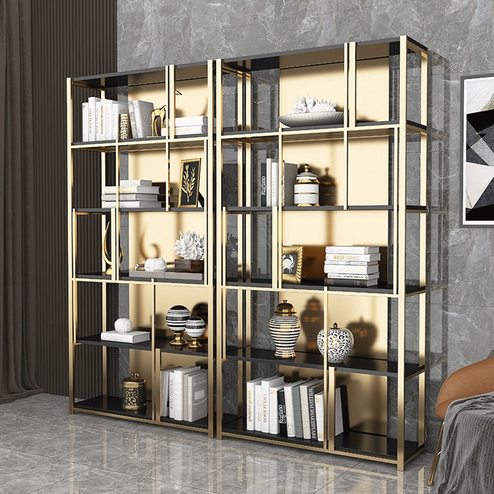 Metal Bookcase Display Shelf
