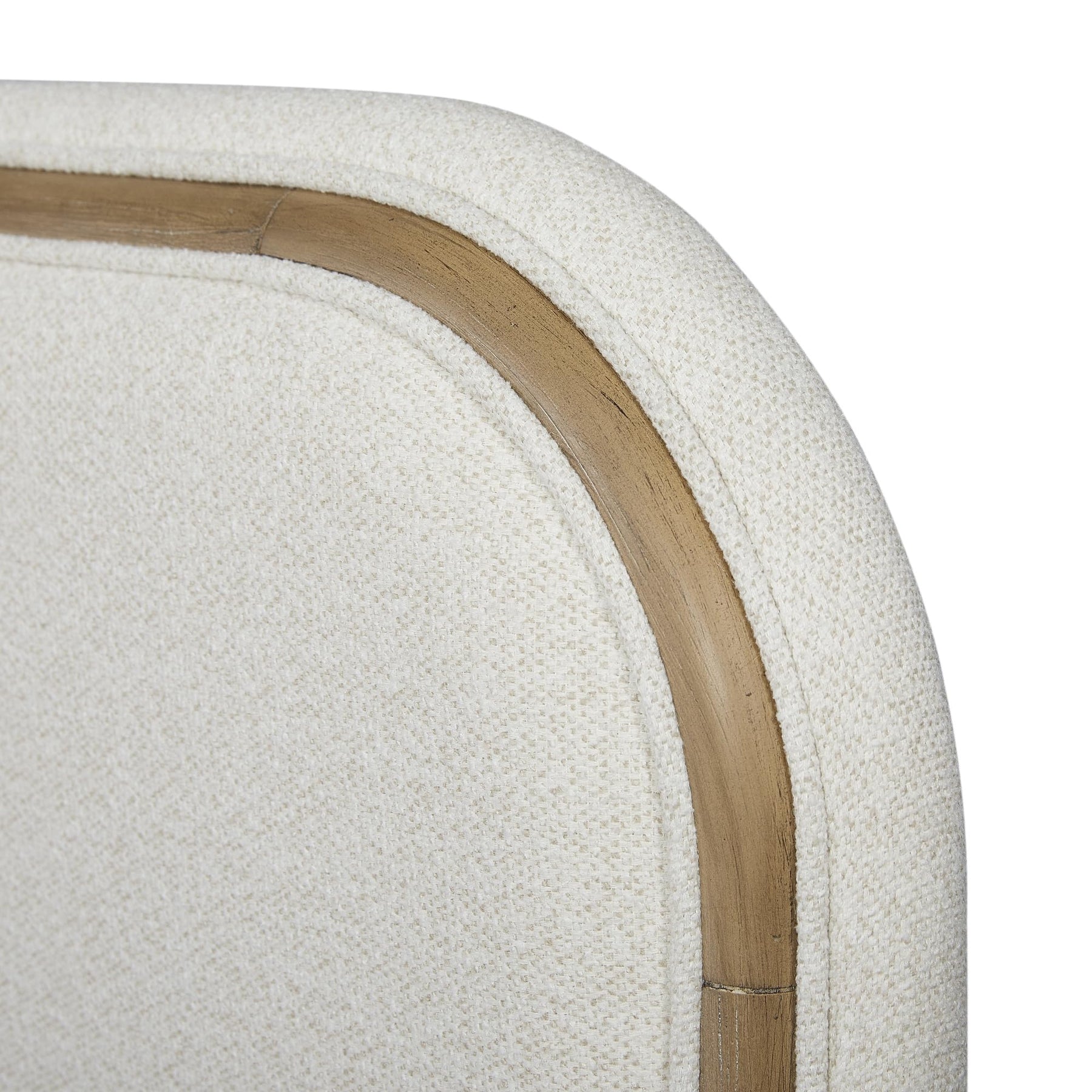 Peanu King Bed Frame, Upholstered, Rounded Headboard